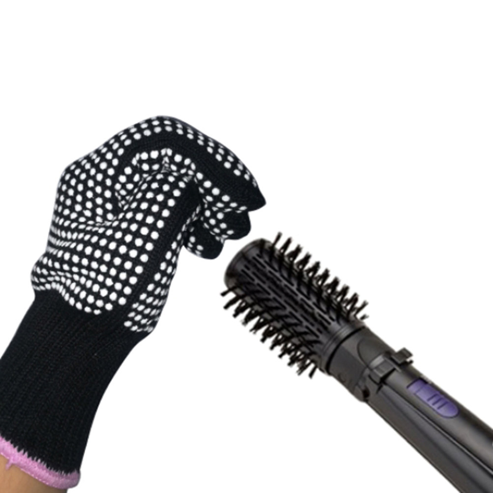 Heat Resistant Glove - 1Pair Heat-Resistant Gloves Black Elastic Wrist