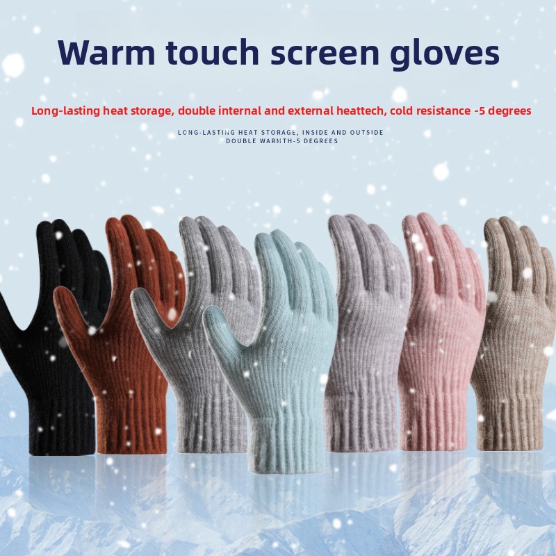 Women Winter Thickened Fleece  - Wool Glove Lined ulasan dan harga