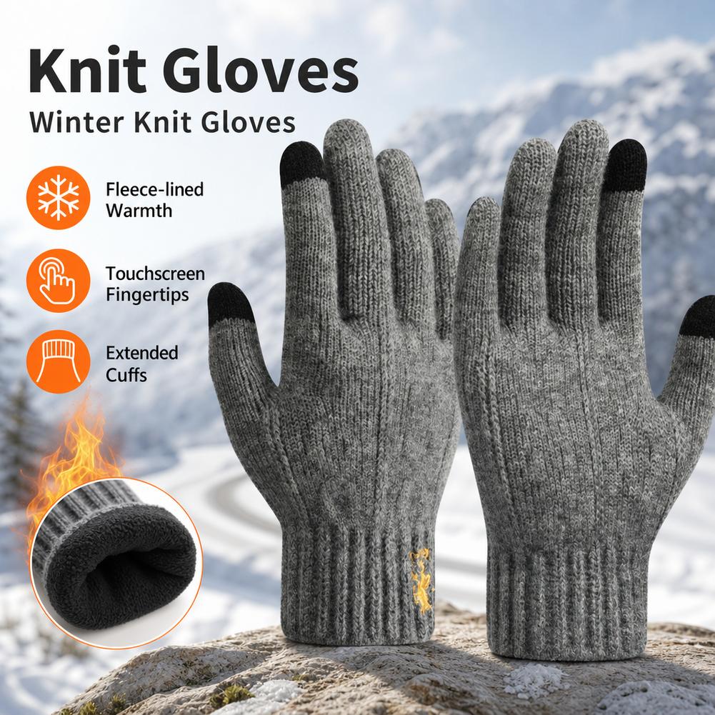Winter Knit Gloves Touch Scree - Wool Glove Lined ulasan dan harga