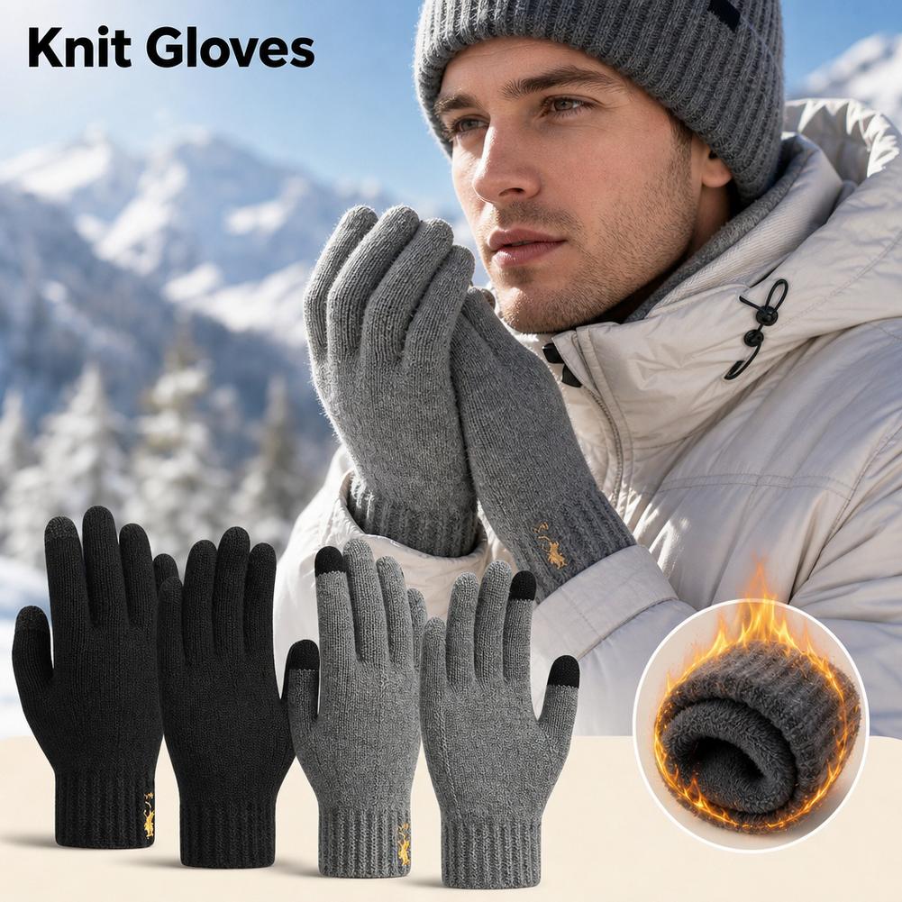 Winter Knit Gloves Touch Scree - Wool Glove Lined ulasan dan harga