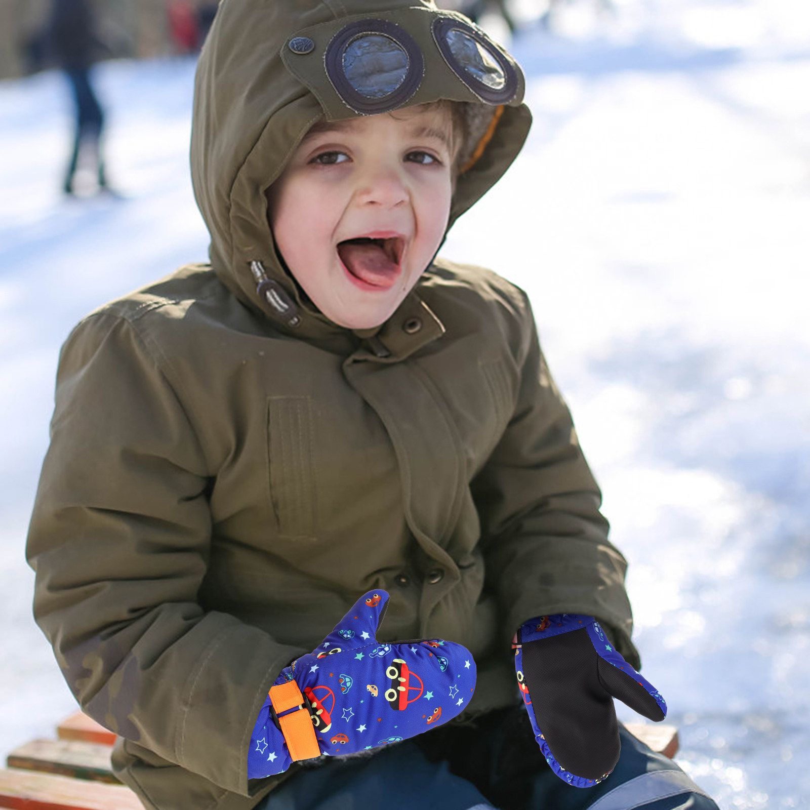 1Pair Childrens Ski Gloves Wat - Ski Glove Waterproof ulasan dan harga